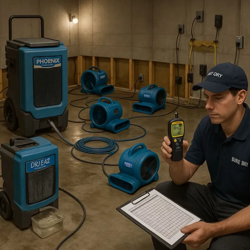 Structural Drying and Dehumidification process in Elmwood, IL